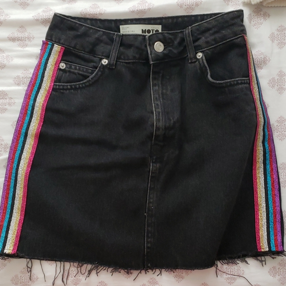 Topshop Moto Denim Mini Skirt